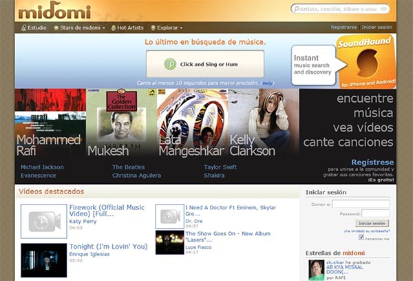 Midomi cung cấp công cụ tìm kiếm và mua nhạc trực tuyến