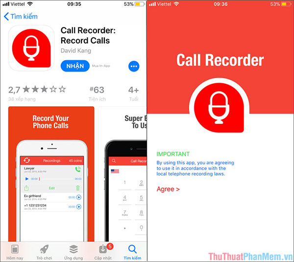 Ghi âm cuộc gọi trên iPhone bằng ứng dụng Call Recorder – Record Phone Conversations (1)