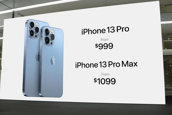 iPhone 13 Pro Max giá niêm yết khởi điểm từ 1099 USD