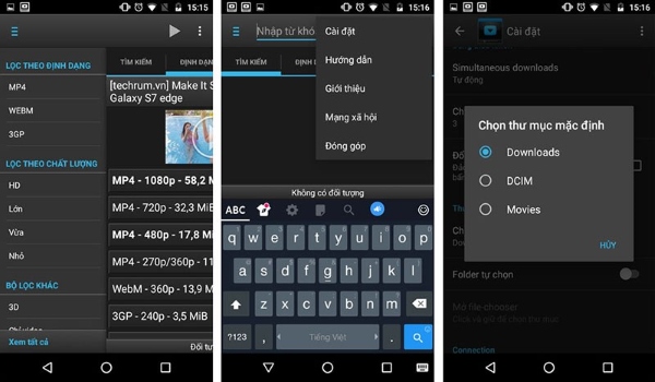 Tải phim trên web về điện thoại bằng ứng dụng Dentex