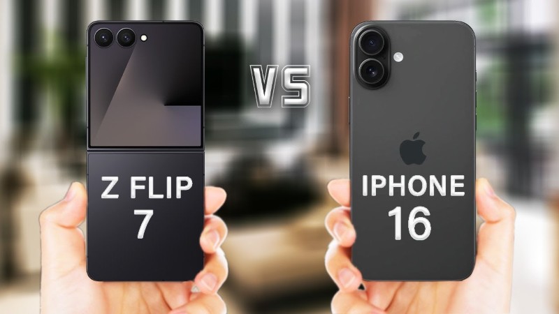 So sánh thiết kế giữ iPhone 16 và Galaxy Z Flip7 