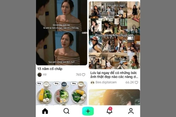Giao diện chính của ứng dụng TikTok Notes