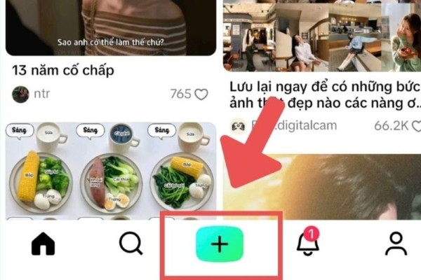 Nhấn vào biểu tượng “+” 