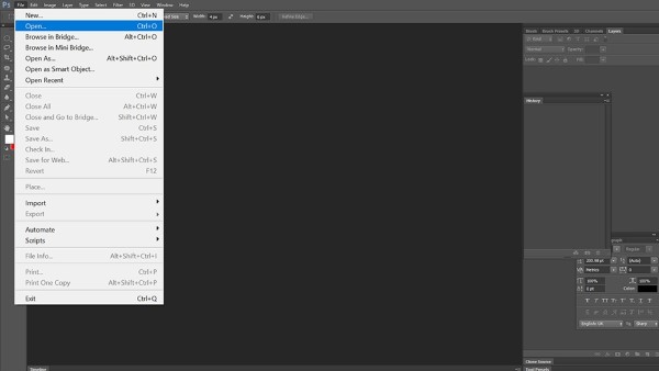Mở Photoshop và chọn ảnh
